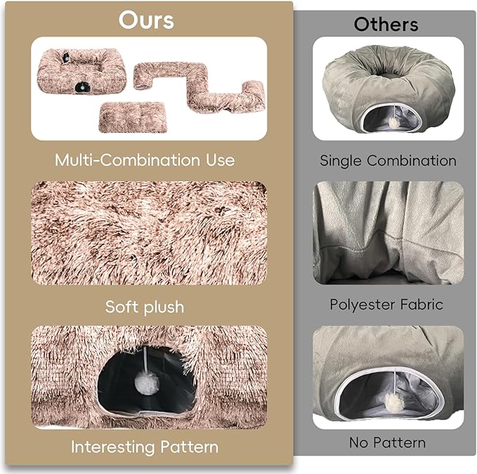 Extra Large Cat Tunnel Bed, 4 Ways Tunnels - Image 6
