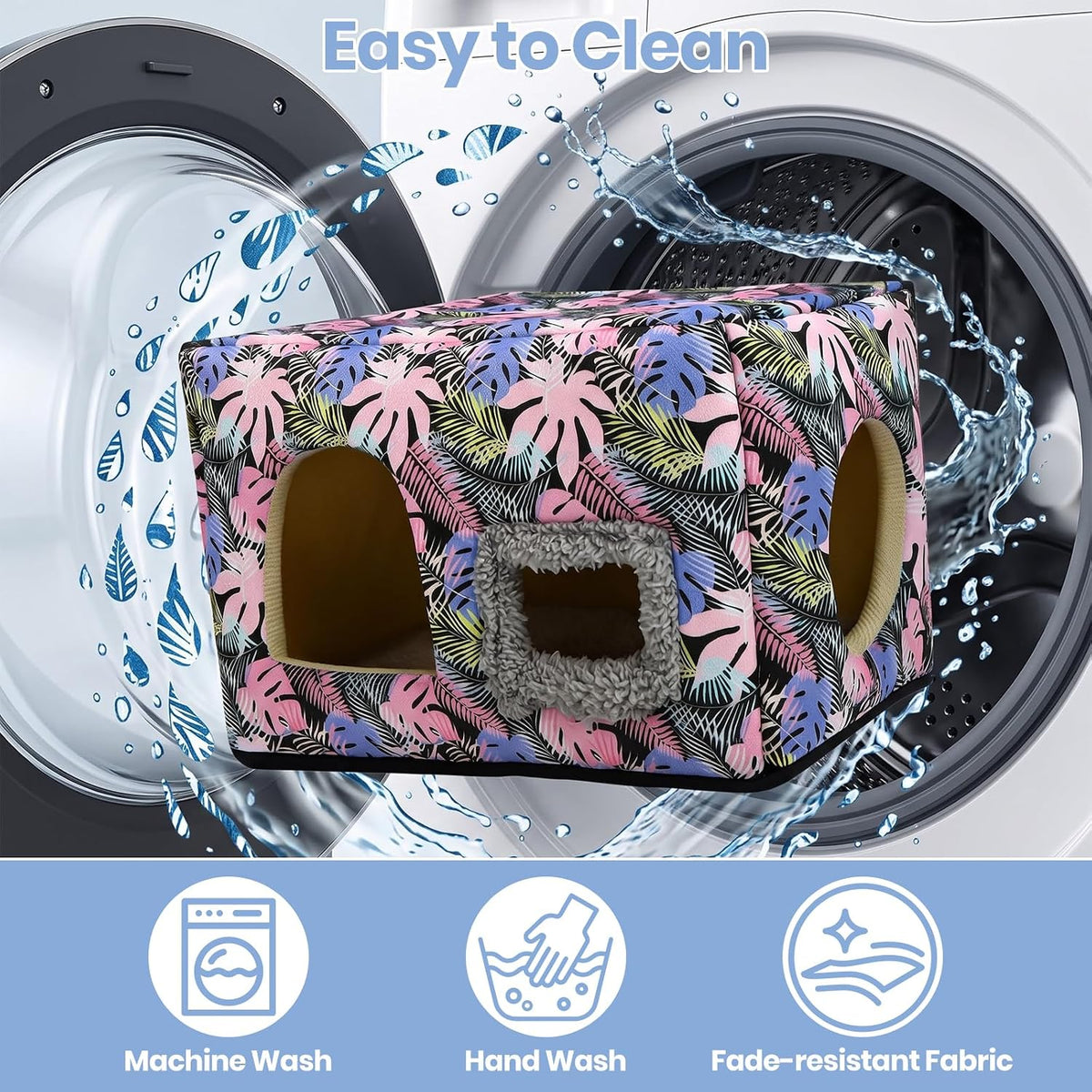 Guinea Pig Hideout, Washable Guinea Pig House, Pink Floral