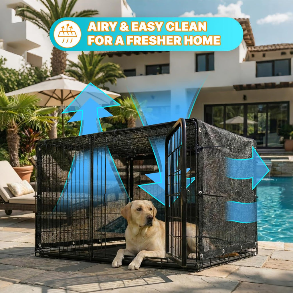 ShadeMart 6' x 4' Black Dog Kennel Shade Cover, 90% UV Block Shade Cloth, Mesh Tarp with Grommets for Dog Playpen, Dog Pen, Dog Run, Dog Crate, Fence Privacy Screen (We Make Custom Size)