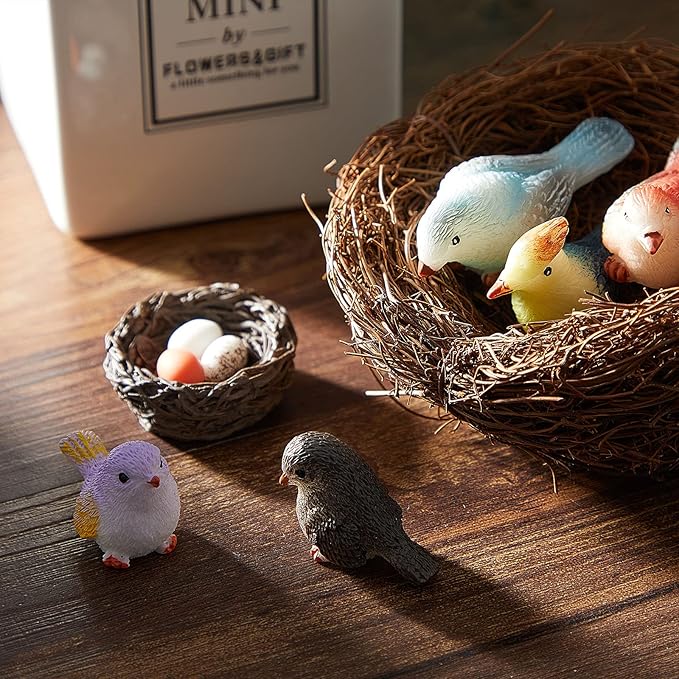 Jetec 30 Pieces Garden Accessories Bird Decorative Figurines Miniature Bird - Image 7