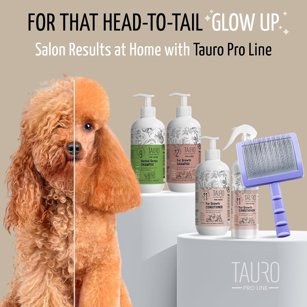 Tauro Pro Line Deshedding Slicker Brush for Dogs & Cats, Large (L), Purple