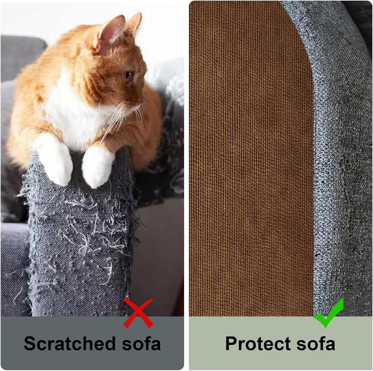 SREBAY Cat Scratch Couch Furniture Protector, Self-Adhesive Scratch Pad