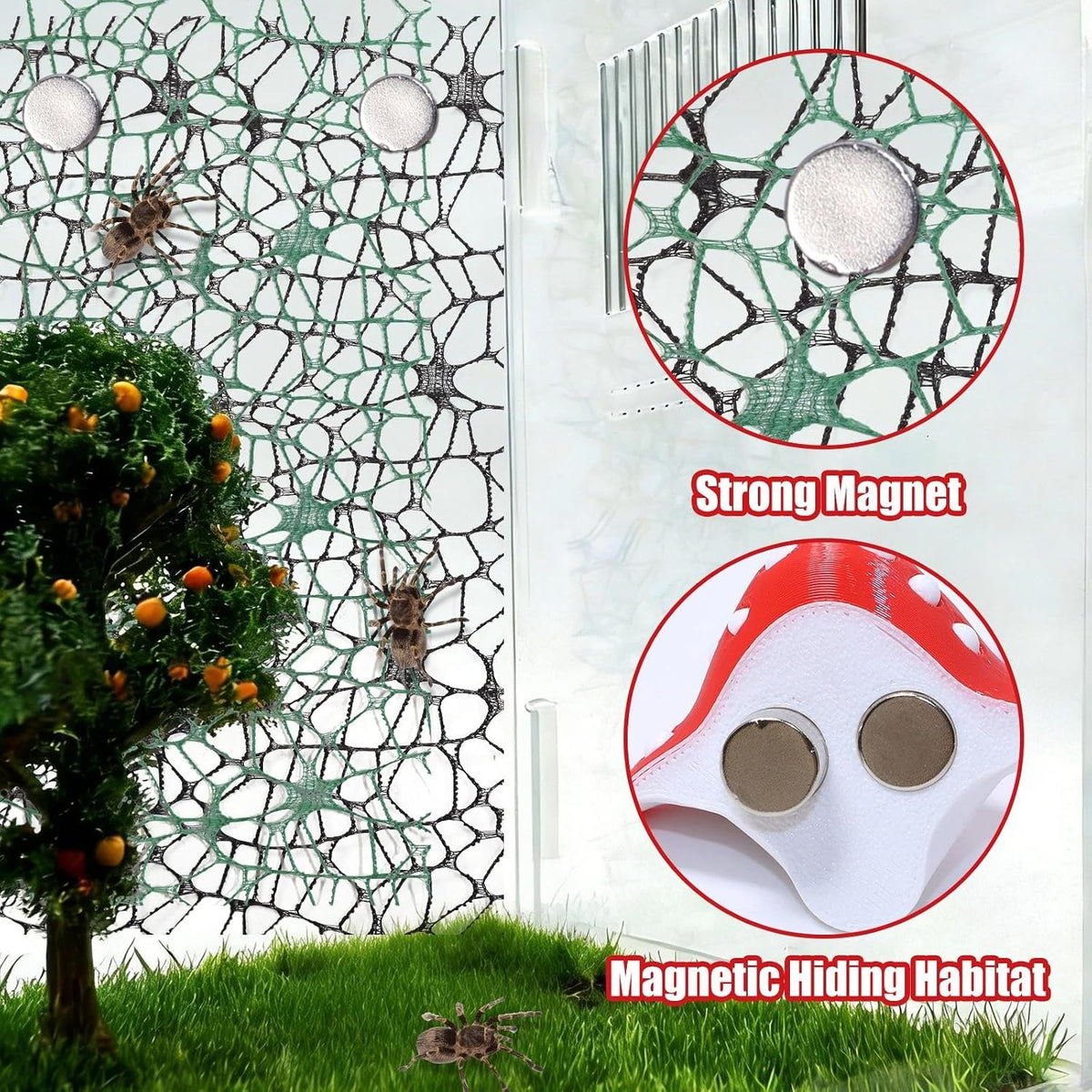 9 Pcs 3D Jumping Spider Enclosure Accessories Set, Jumping Spider Platforms