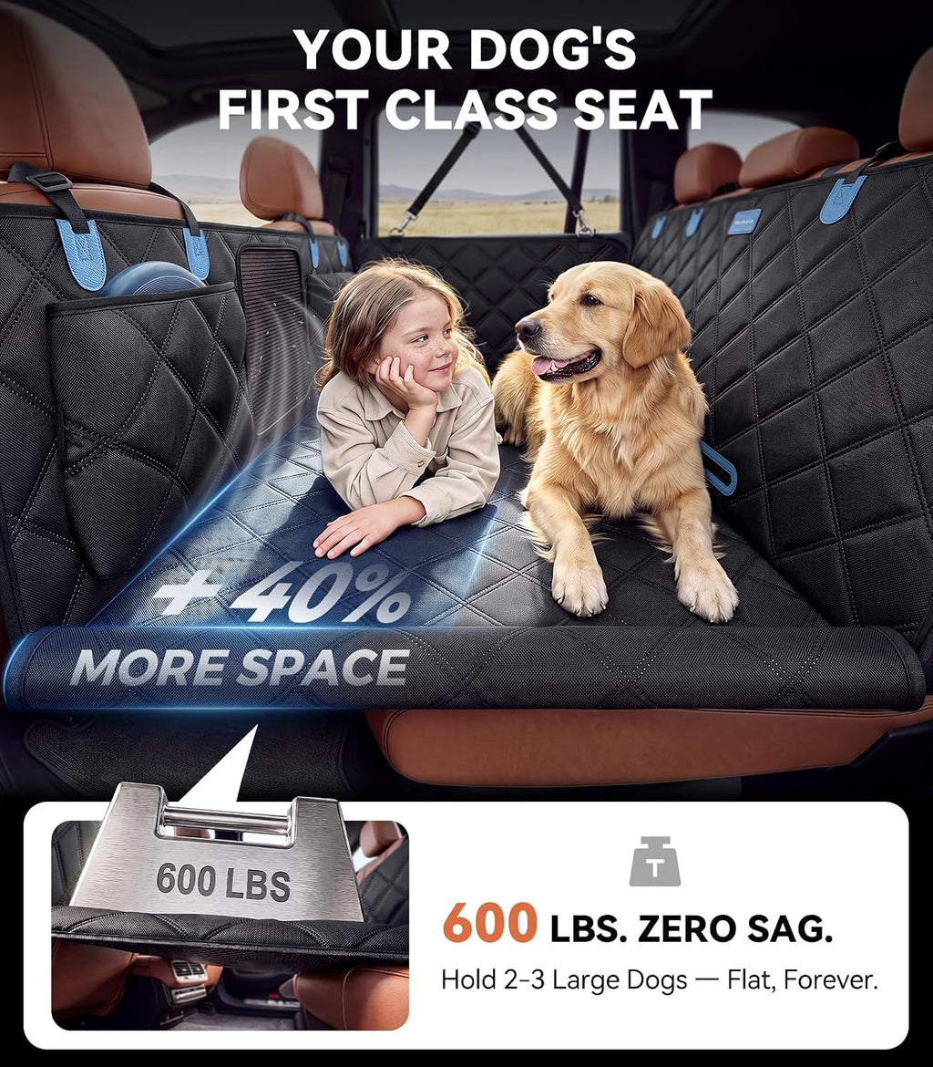 Rorhxia Hard Bottom Dog Car Seat Cover for Back Seat Extender, L