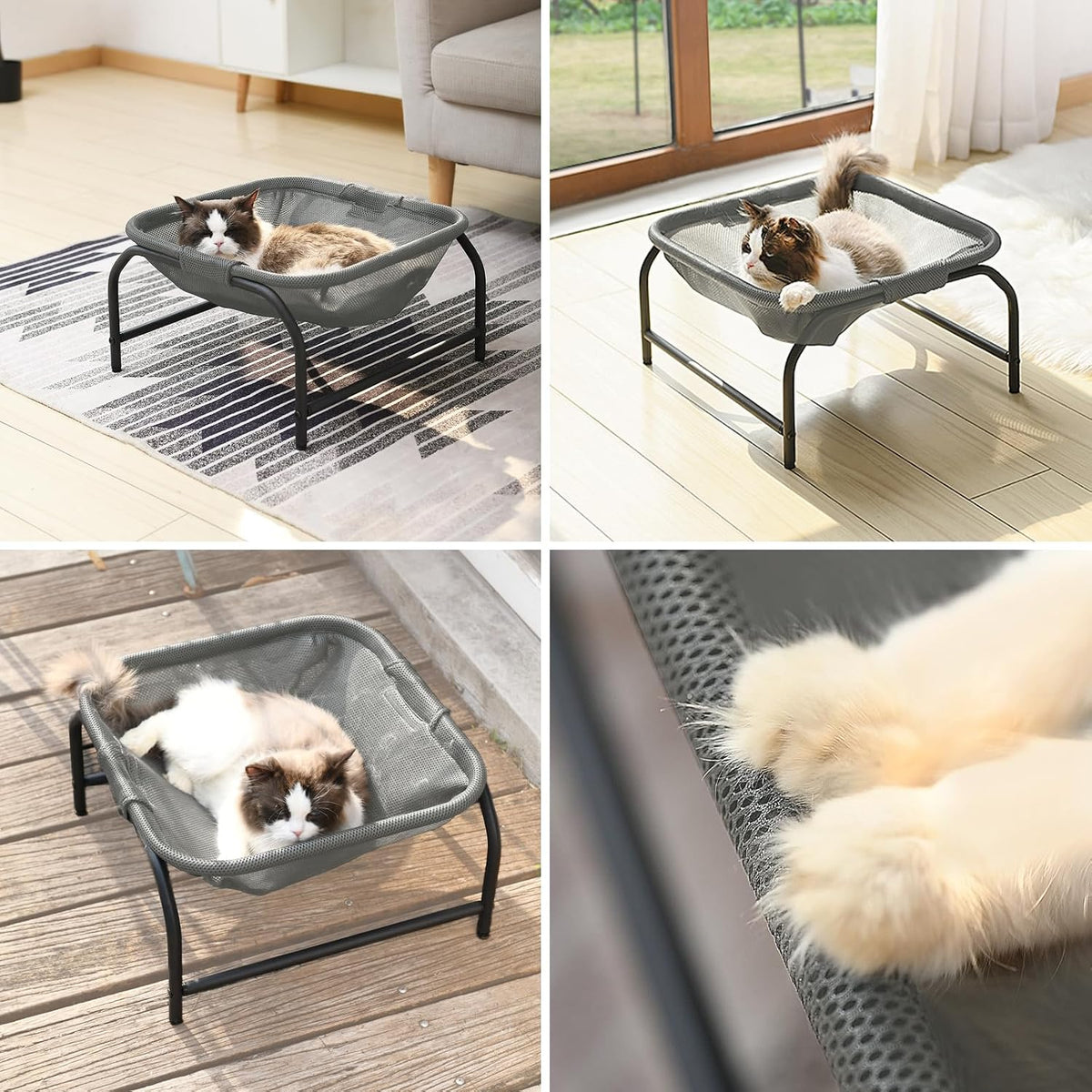 JUNSPOW Cat Bed [Designed for Big Cats] Cat Hammock Dog Bed