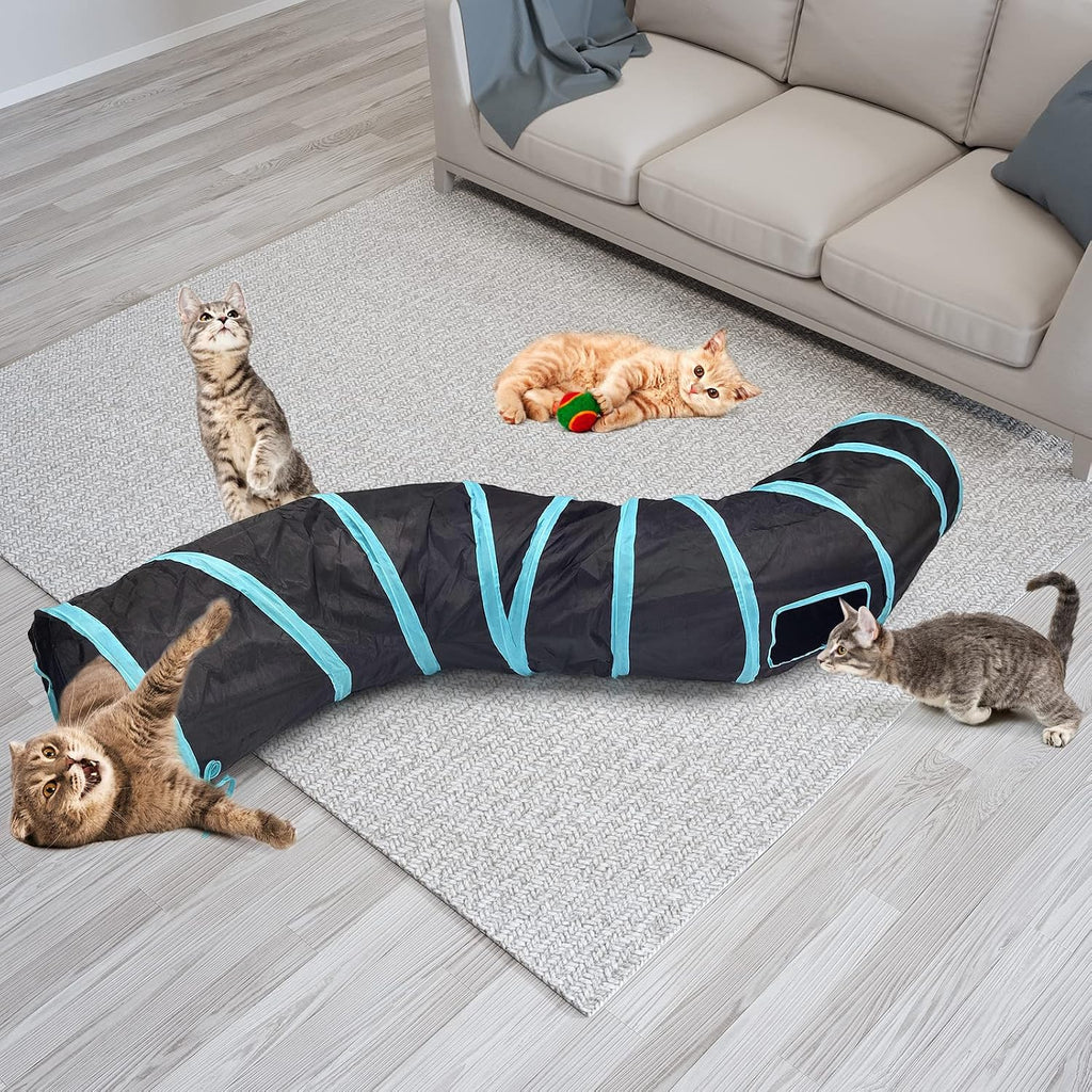 Bemodst Collapsible Cat Tunnels - 2/3/4/5 Way Interactive Maze for Kittens, Rabbits, Ferrets