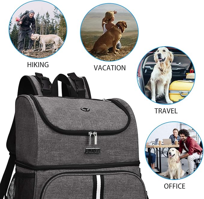 BAGLHER Pet Travel Bag, Double-Layer Pet Supplies Backpack, Pet Travel Backpack - Image 8