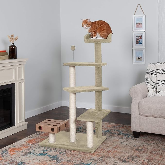 Furhaven 49.5" Tall Cat Tree for Indoor Cats, Ft. Sisal Scratching Posts - Image 3