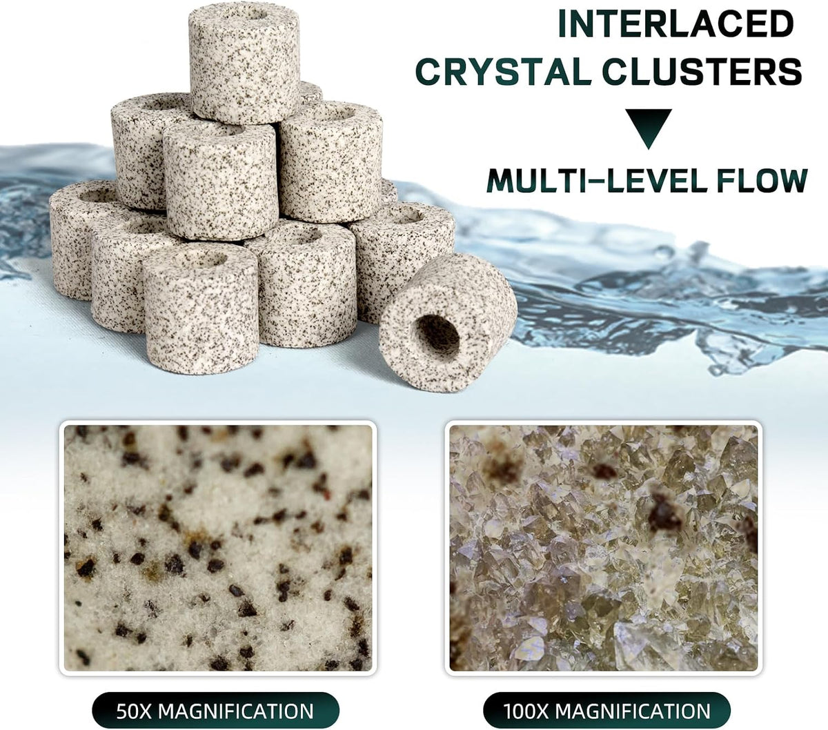 UPETTOOLS Aquarium Biological Filter Media, 1.1 lb Ceramic Bio Media with Porous Massive Surface Area for Freshwater and Saltwater Fish Tank