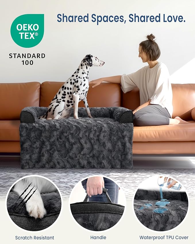 Calming Medium Dog Bed for Couch, 35 x 31 inch Removable Couch Cover for Dogs - Image 3