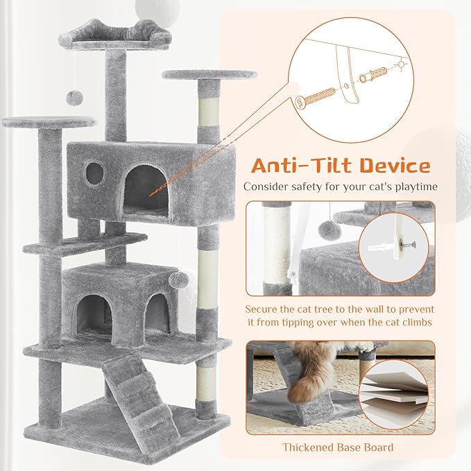 Sweetcrispy 54 Inch Cat Tree Tower, Indoor Cat Condo - Image 6