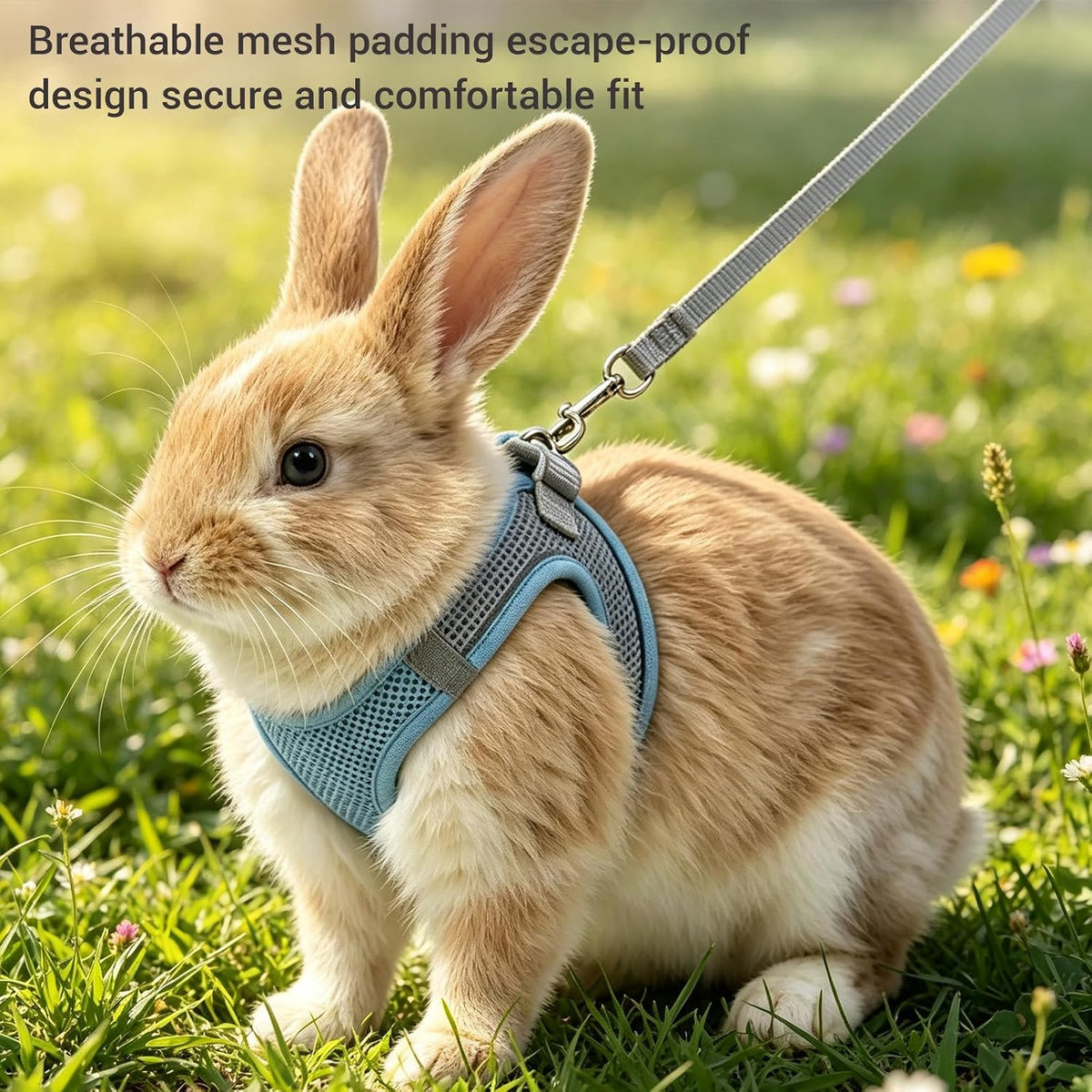 Rabbit Harness and Leash Set for Bunny, Reflective Small Pet Vest