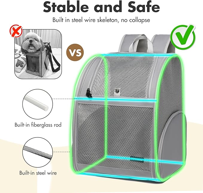 Pet Backpack Carrier ，Large Cat Carrier Backpack Up to 20 Lbs - Image 7