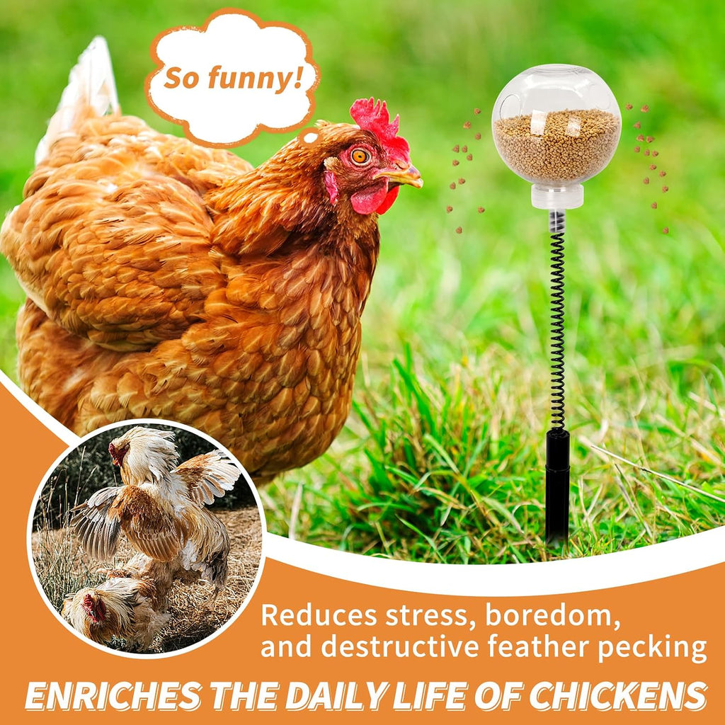 2 Pack Chicken Peck Toy, Interactive Slow Feed Release Toy for Foraging