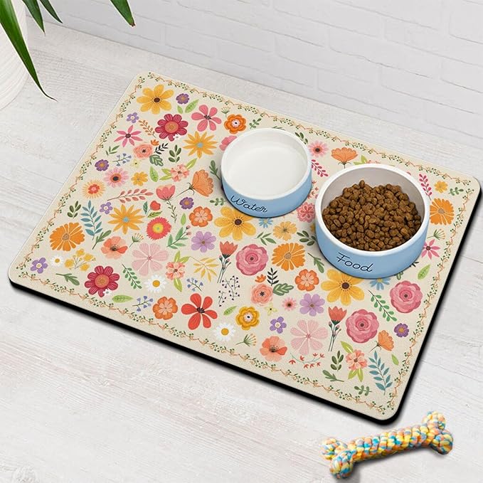 Pet Feeding Mat for Floors Waterproof Dog Mat for Food and Water Absorbent - Image 8