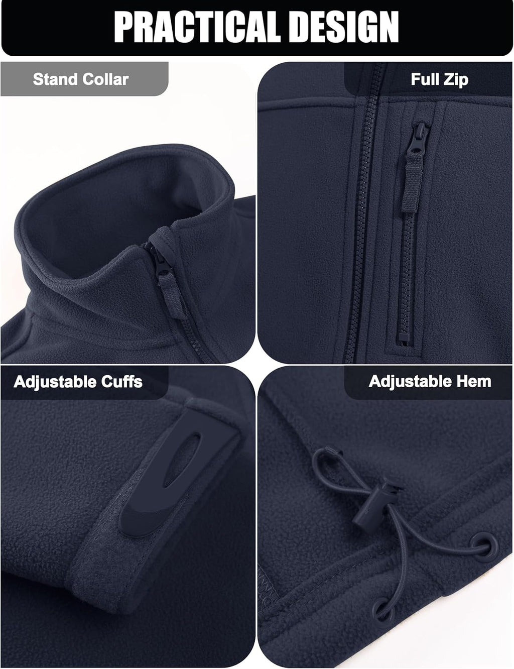 Men's Fleece Jacket Winter Warm Tactical Work Coat for Men
