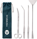 VORESTIC 4Pcs Aquascaping Tools, Stainless Steel Aquarium Tweezers, Scissors and Spatula - Aquascape Tools Set for Trimming, Maintenance