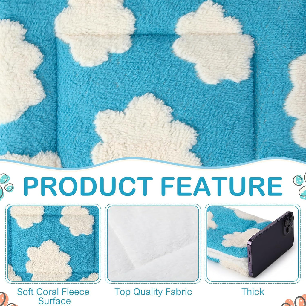 Haull 4 Pcs Waterproof Guinea Pig Bedding Mat, White Cloud, 13 x 10