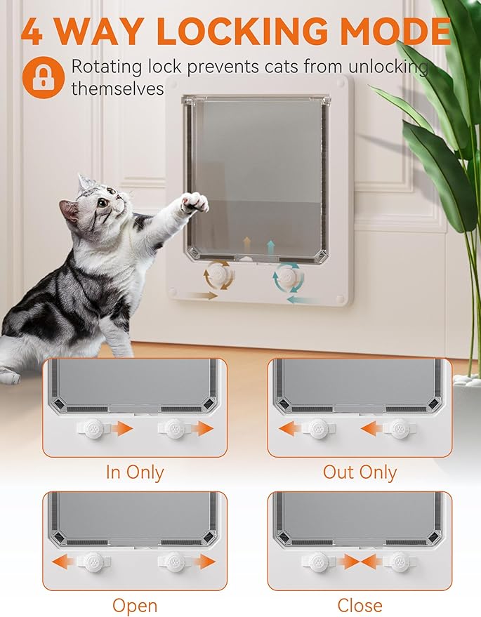 LIBBEPET Cat Door Interior Door, Indoor Cat Doors, Medium Pet Doors - Image 4