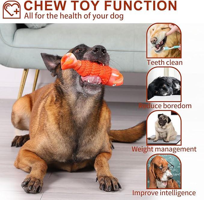 Indestructible Dog Toys for Aggressive Chewers Large Breeds, Durable Squeaky - Image 2