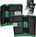 Click Horse Fetlock Shield, Horse Wrap, Prevents Pressure Sores & Bed Sores Fetlock Shields for Horses, Protection Horse Boots, Bedsore Boots, Nylon Lined Interior Black w/Green Trim - One Size