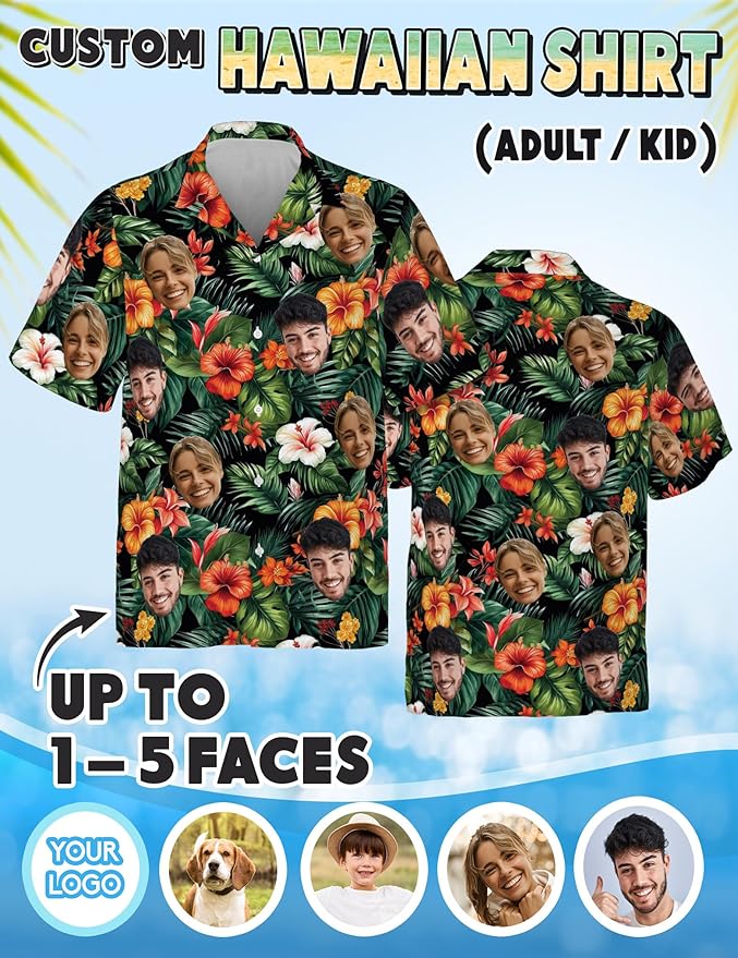 Custom Hawaiian Shirt with Face Photo Picture - Image 4