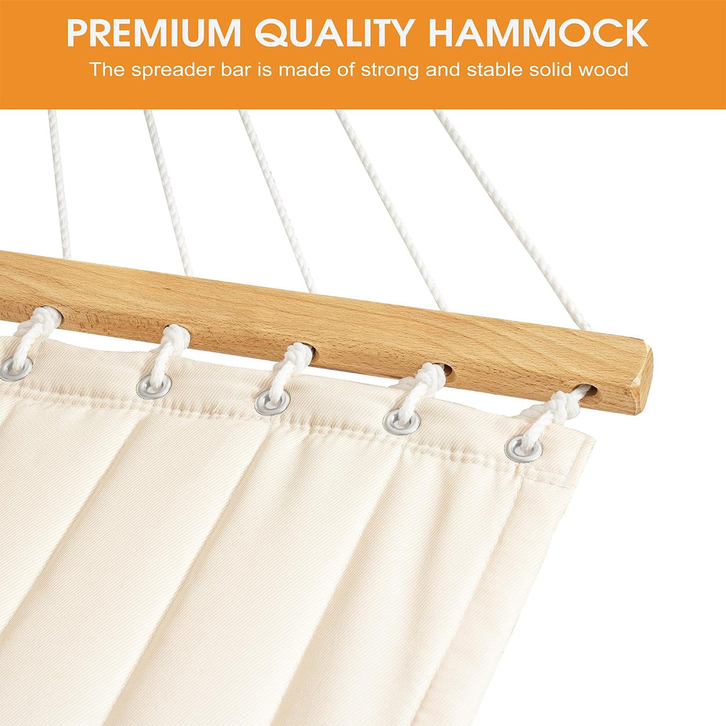 Lazy Daze 13 Ft Double Quilted Hammock with Curved Steel Black Stand
