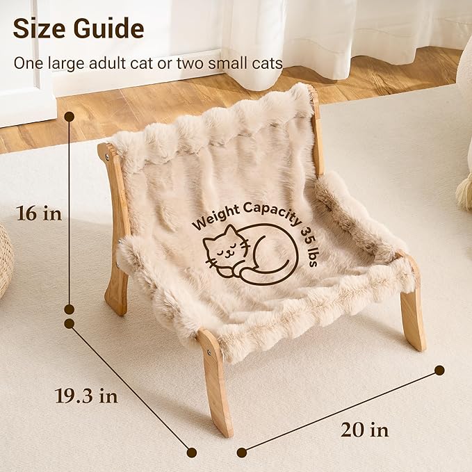 Solid Wood Cat Couch Bed for Indoor Cats, Modern Cat Sofa - Image 6