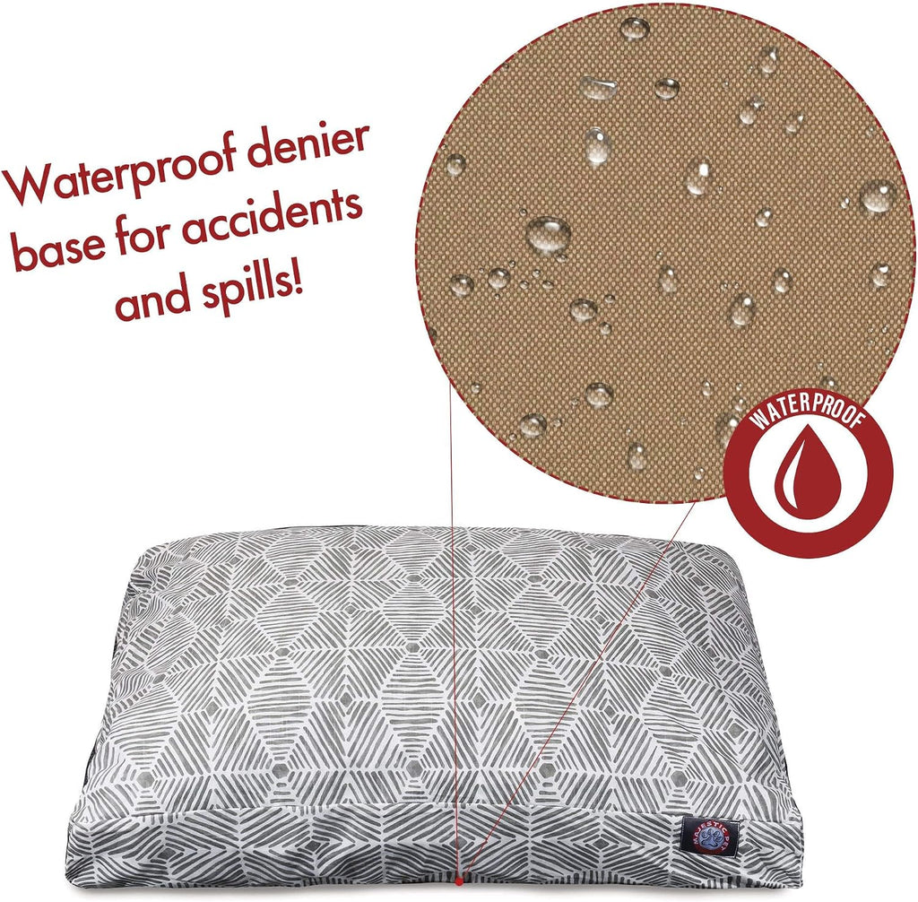 Majestic Pet Rectangular Dog Bed, Medium, 36x29x4 in, Washable, Gray