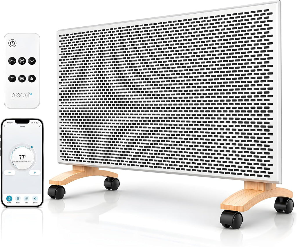 Pasapair 1500W Mica Panel Space Heater, WiFi App & Alexa, Wall or Floor