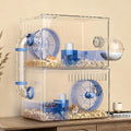 Hamster Cage,Clear Modular Habitat with Tube for Dwarf Hamster