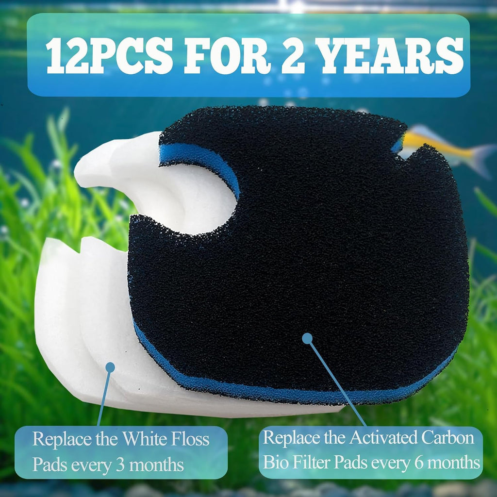 NEWKE 12Pcs Canister Filter Pad for AMOSIJOY 172/225/265GPH Aquarium Filter