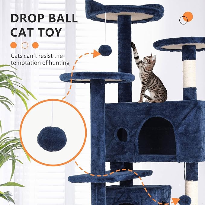 Cat Tree for Indoor Cats, Space Saving Cat Activity Center, Durable Pet Play - Image 5
