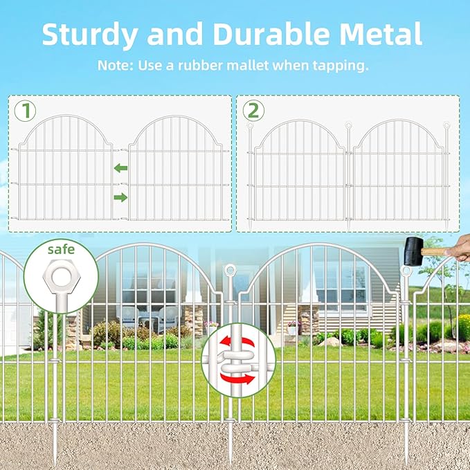 10 Panels No Dig Decorative Garden Fence - Image 6