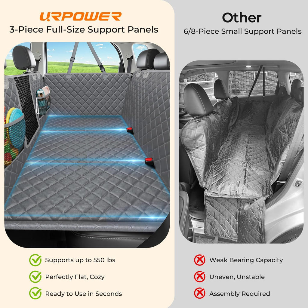 URPOWER Back Seat Extender for Dogs, Large Hard Bottom Dog Car Seat Cover