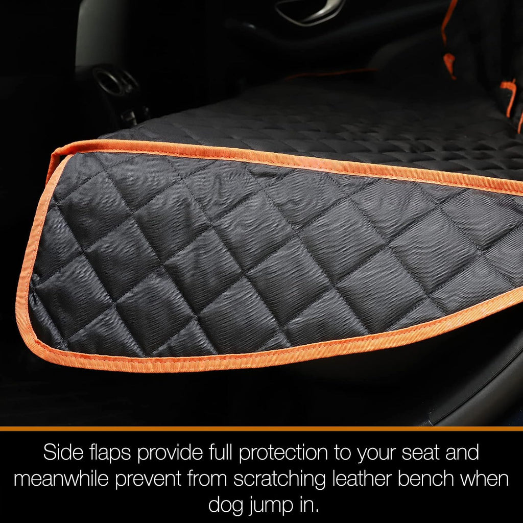 Truck Seat Cover for Dogs, 60 Inch Waterproof Nylon Oxford Back Seat Protector for Ford F150 F250 Ram 1500 Silverado GMC Sierra Tundra, No Chemical Odor, Stain Resistant, Velcro Opening