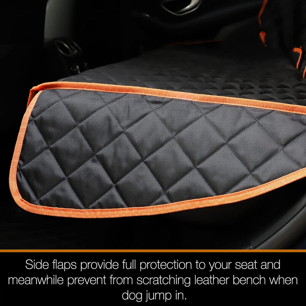 Truck Seat Cover for Dogs, 60 Inch Waterproof Nylon Oxford Back Seat Protector for Ford F150 F250 Ram 1500 Silverado GMC Sierra Tundra, No Chemical Odor, Stain Resistant, Velcro Opening