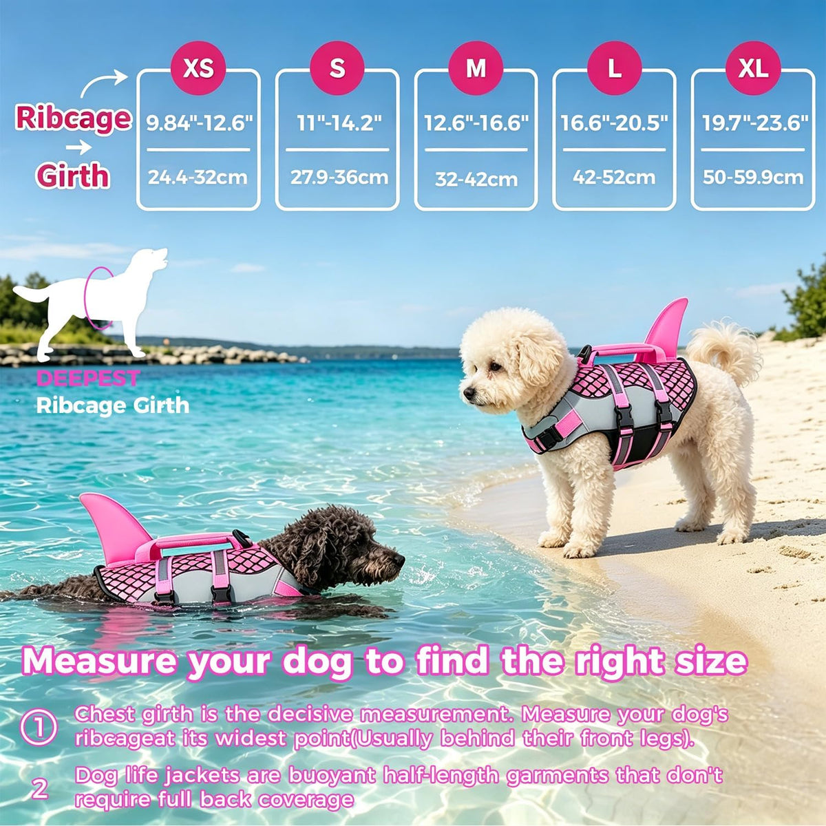 Dog Life Jacket(Shark Pattern/Green, Large)