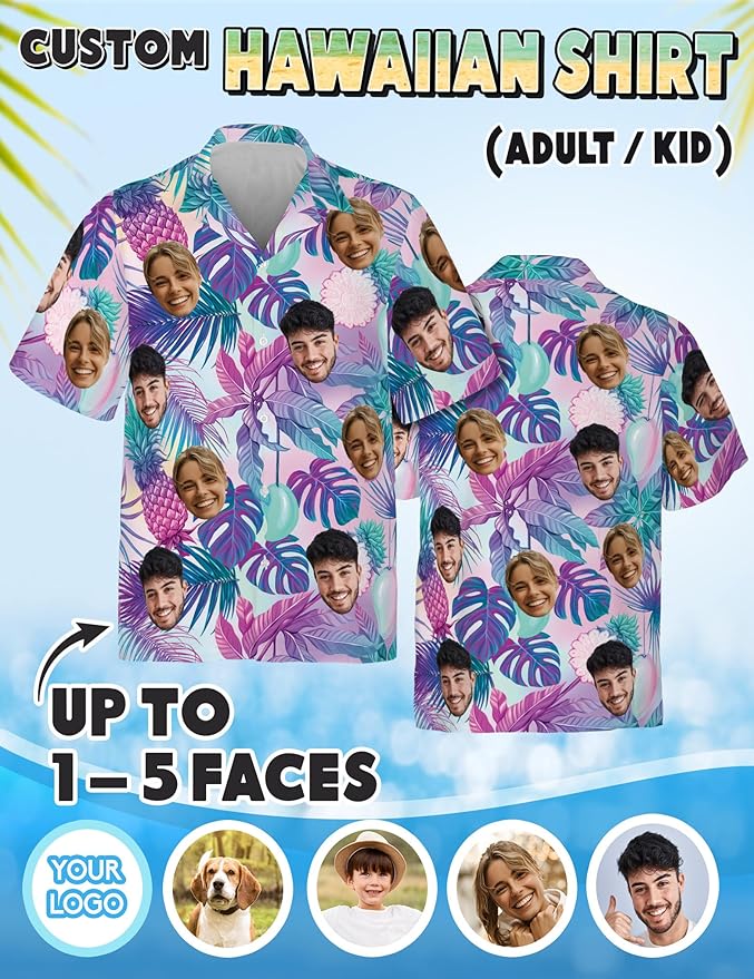 Custom Hawaiian Shirt with Face Photo Picture - Image 4