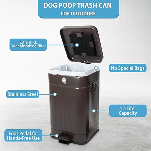 Dog Poop Trash Can Outside - Image 6