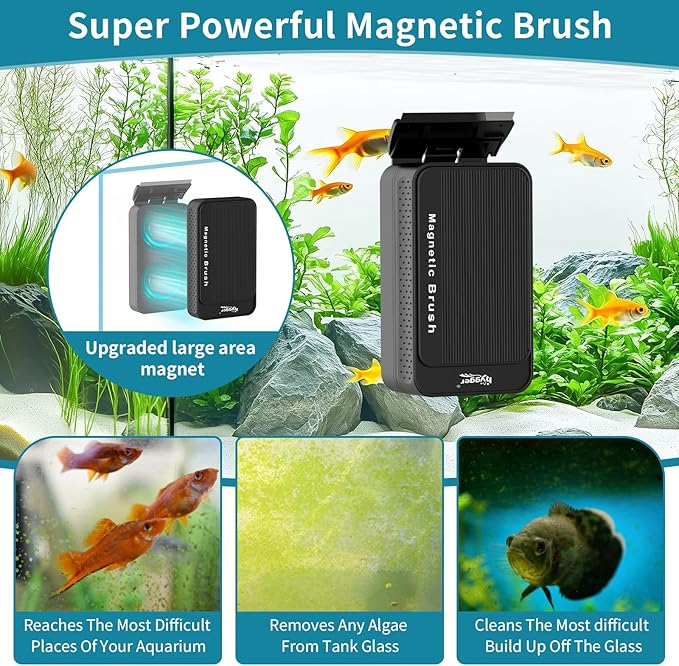 Hygger Aquarium Magnet Glass Cleaner, Magnetic Fish Tank Cleaner - Image 2