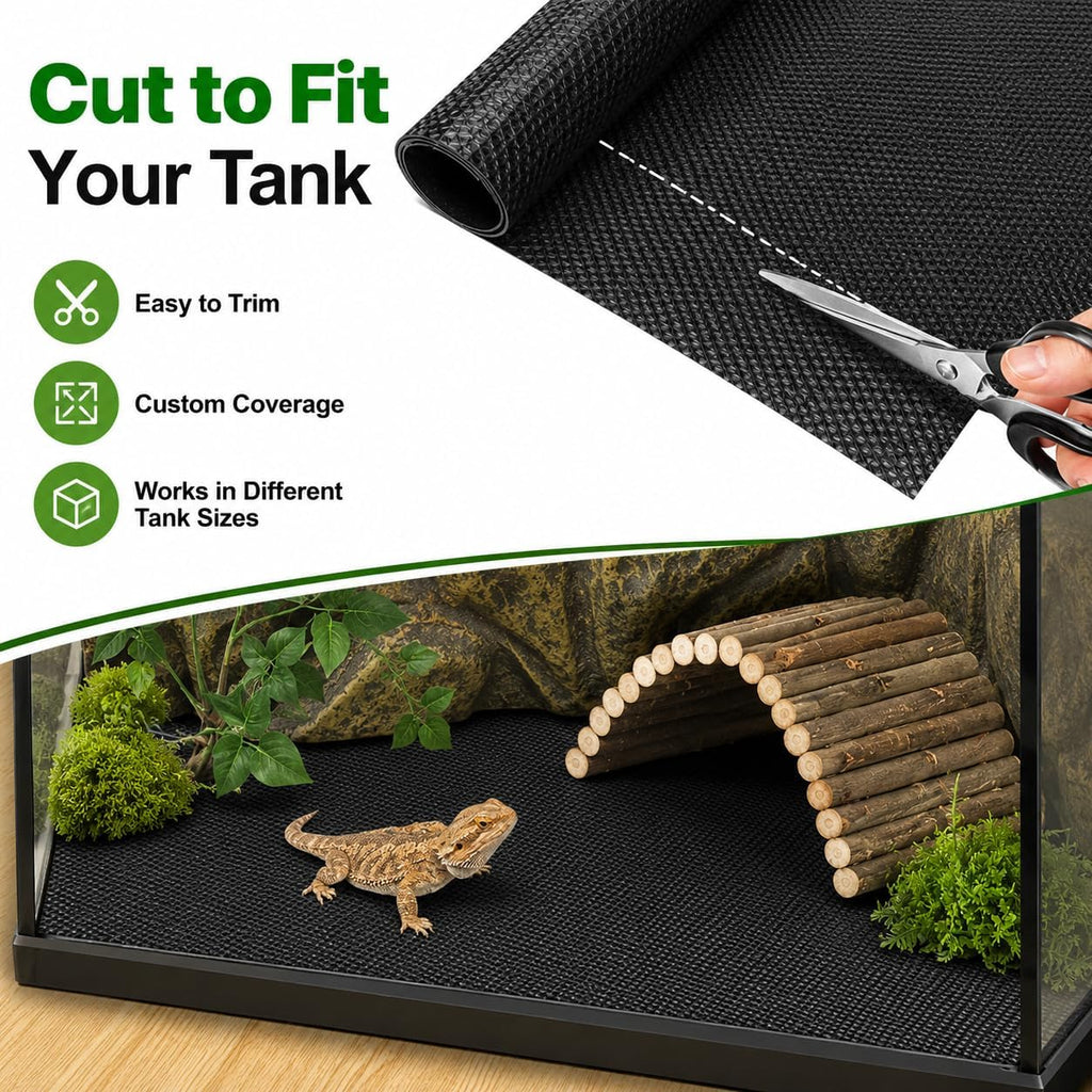 Bearded Dragon Tank Accessories, Reptile Mat Hammock Plants Bridge Jungle Climber Vines for Leopard Gecko Hermit Crab Lizard Snak (Bearded Dragon Tank Accessories (10 Piece with Reptile Mat))