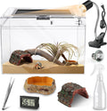 HELIME Reptile Tank 7 Piece Starter Kit with Escape Proof Locking Lid Small