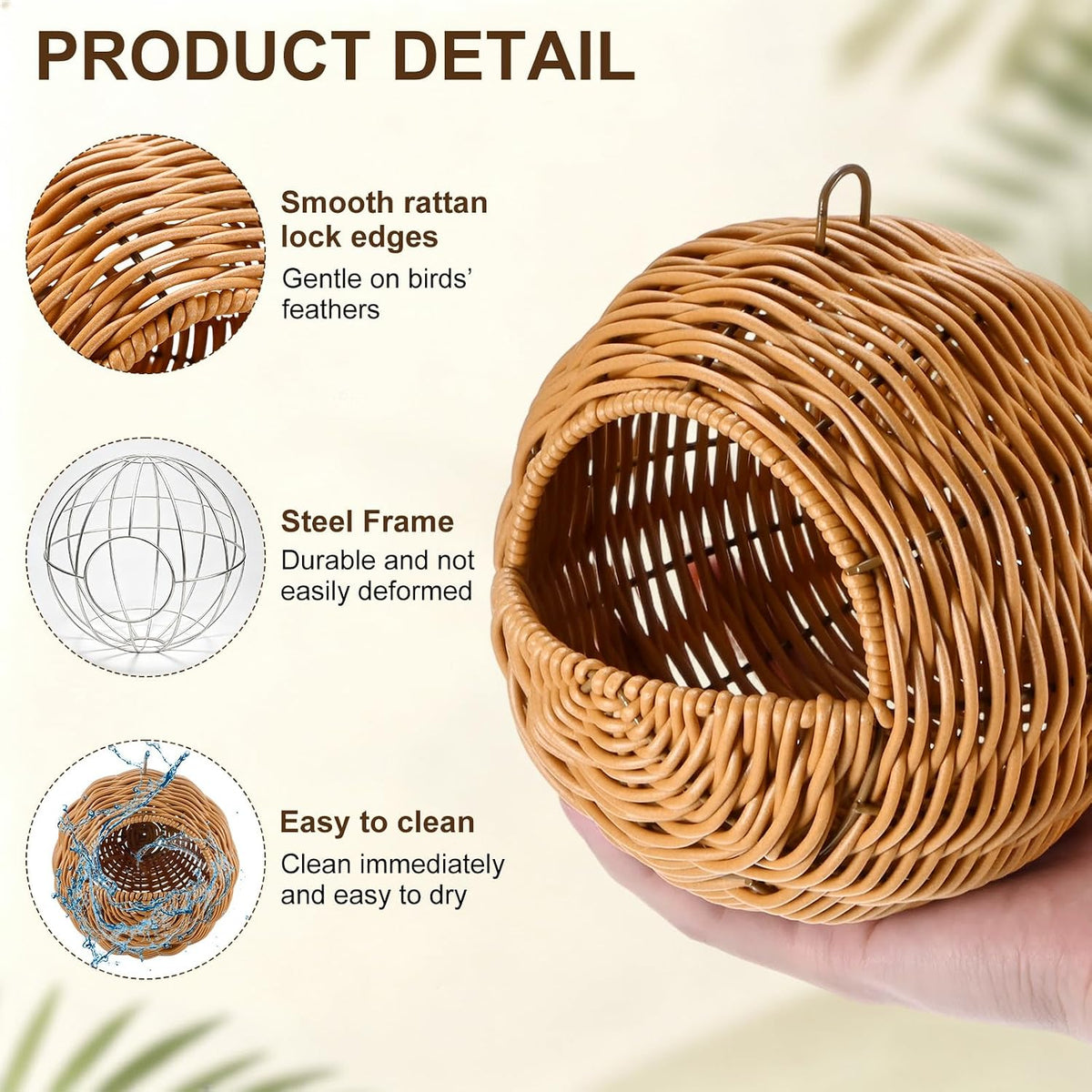 M METERXITY Simulated Rattan Hanging Bird Nest, Hanging Nest, G-Type