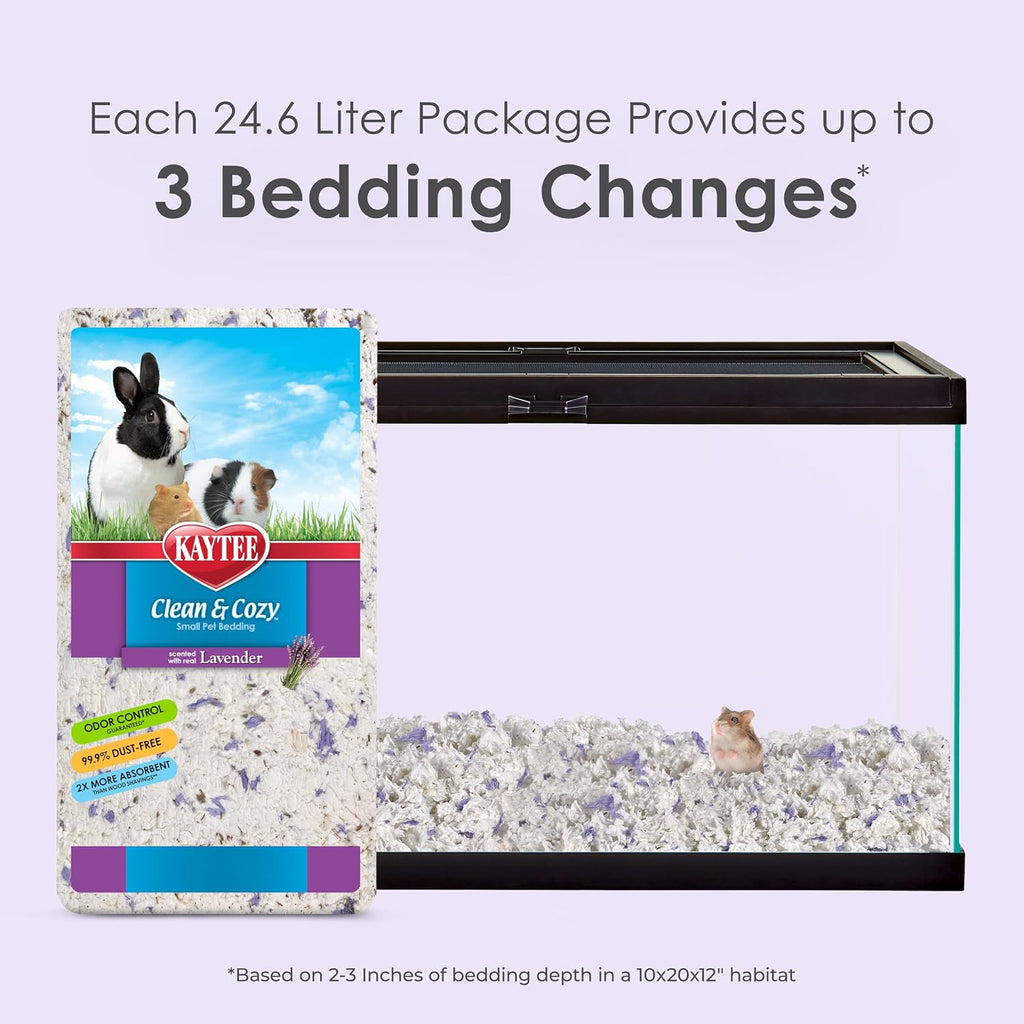 Kaytee Clean & Cozy Lavender Paper Bedding for Guinea Pigs, 24.6 Liters