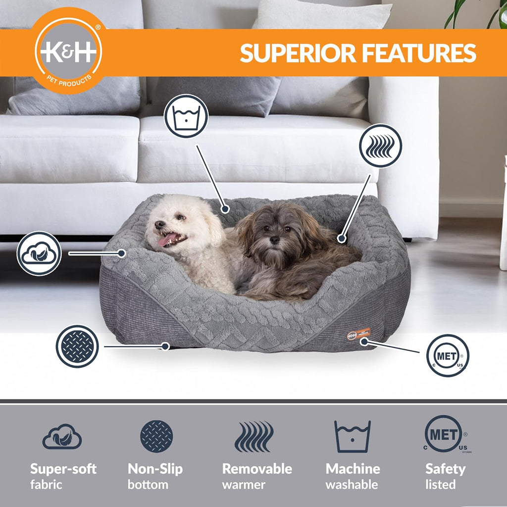 K&H Heated Cat Bed, Thermo-Pet Lounge Sleeper Indoor, Safety Listed, Small