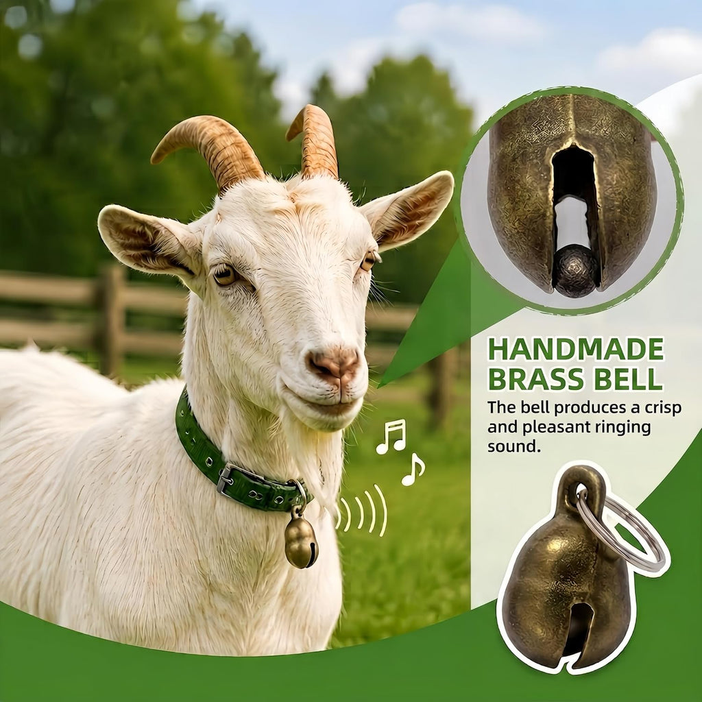 2 Pack Goat Collar with Bell, Adjustable Nylon Sheep Collar, Heavy Duty