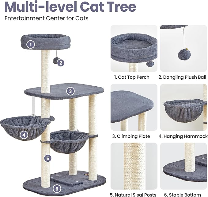 Small Cat Tree Tower with Lots of Scratching Posts - Image 2