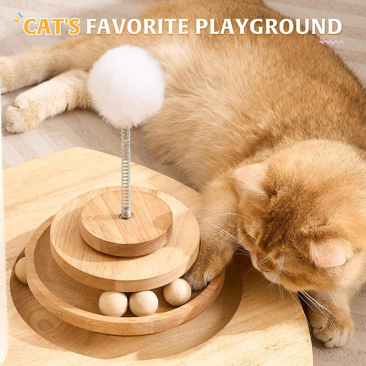 Solid Wood Cat Tree Tower, Cat Scratching Post with Bed, 27" Small Cat Tree, Compact Cat Tower with Scratching Pad and Removable Cat Bed, Modern Cat Tower for Indoor Cats Large Adult.
