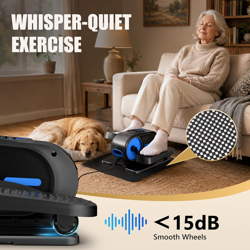 Low Impact Under Desk Elliptical, Leg Exerciser for Seniors Blue